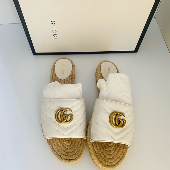 GUCCi Napa Marmont GG espadrille slides - Picture 9 of 9